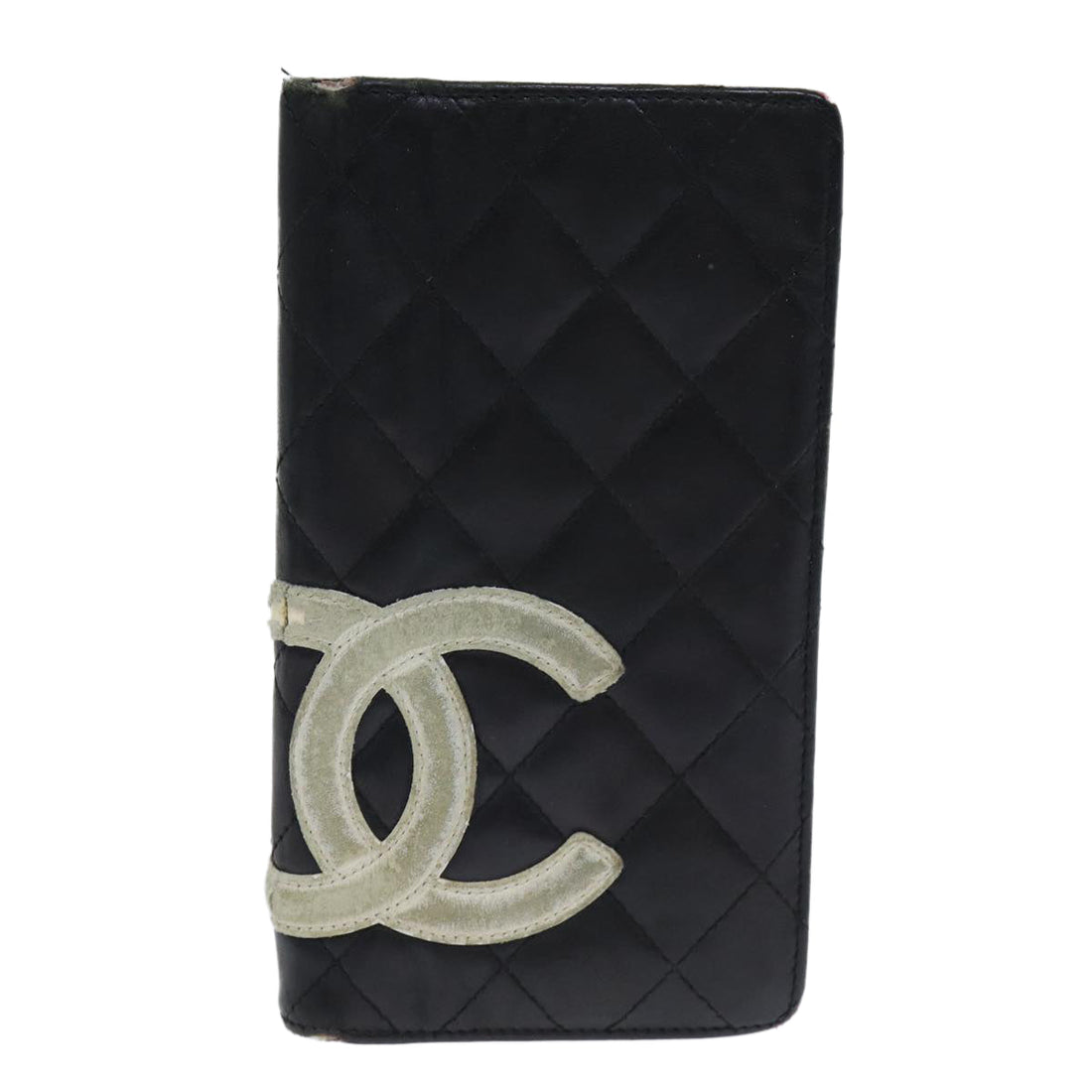 Top Quality Chanel Cambon Line Wallet Leather Black CC Auth 79854