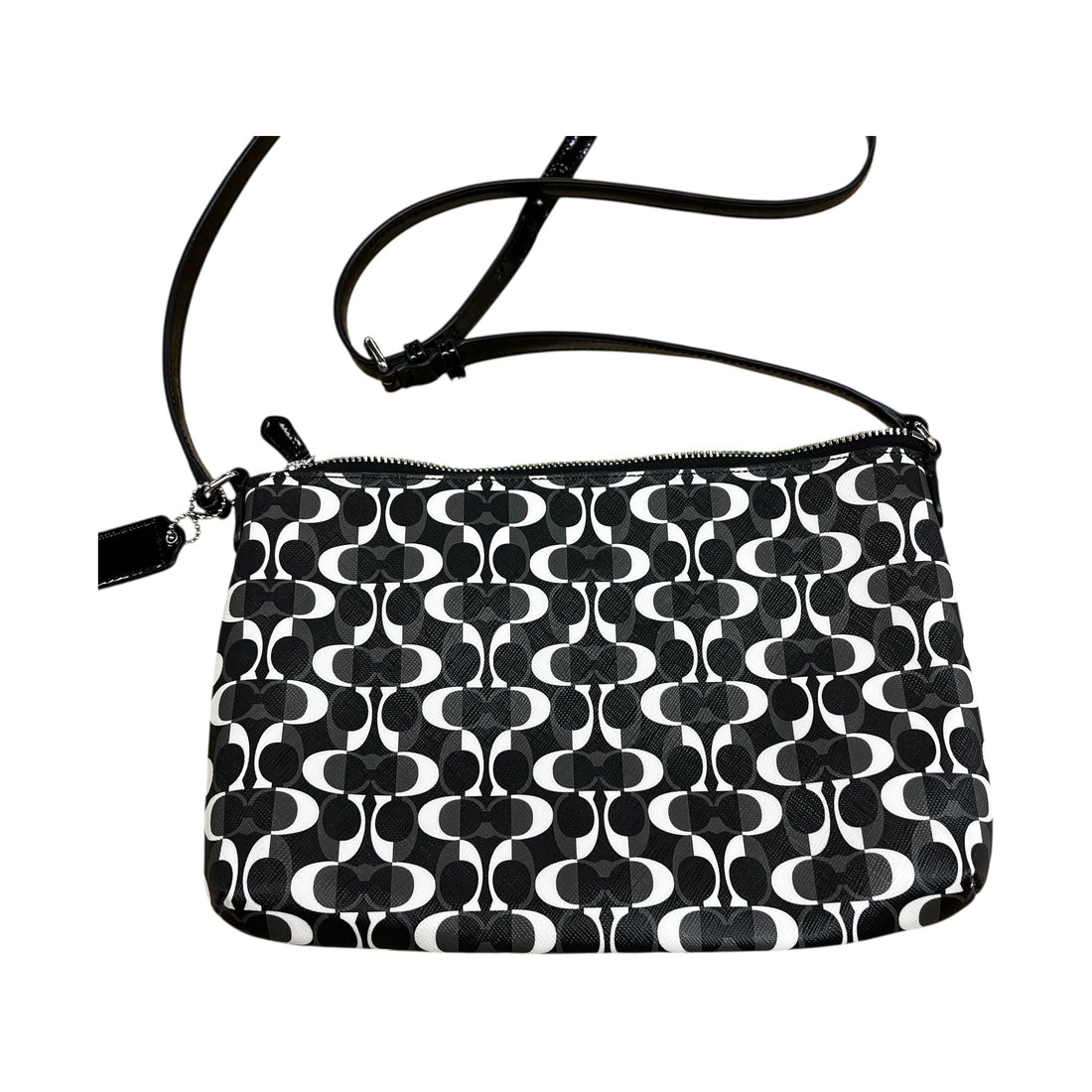 Crossbody Designer By Coach In Black & Cream, Size:Small