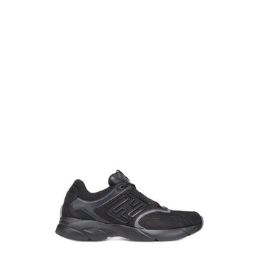 Faster Trainers - Black nubuck leather low-tops