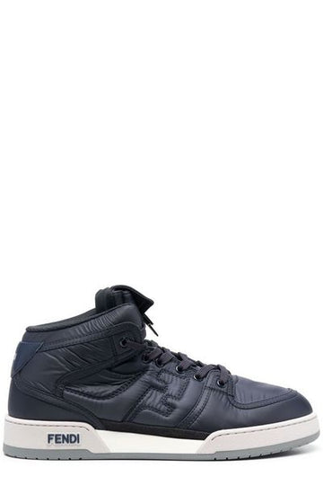FENDI MATCH HIGH TOPS: TEXTURED CANVAS/LEATHER