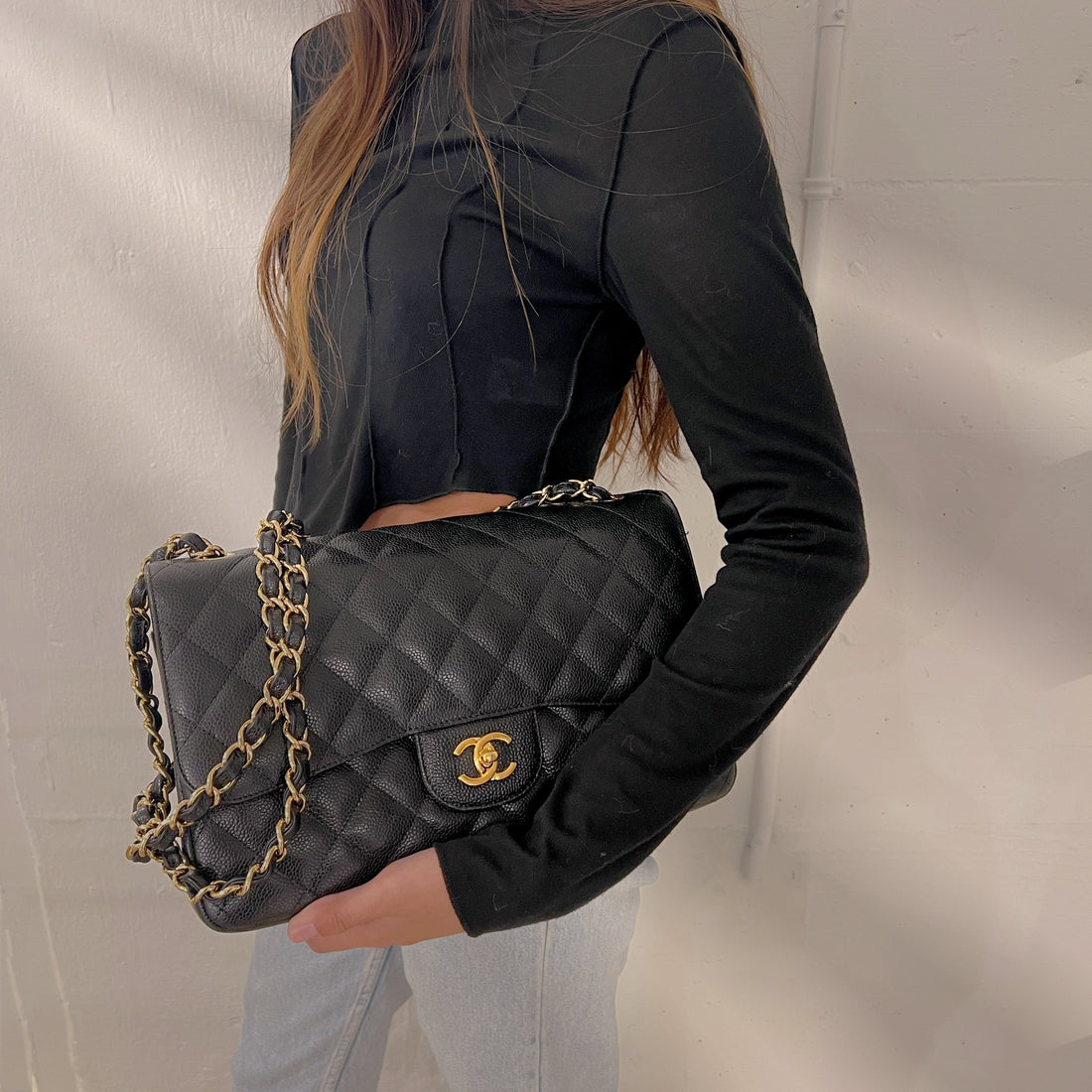 Chanel Jumbo Size Classic Flap Bag Calfskin