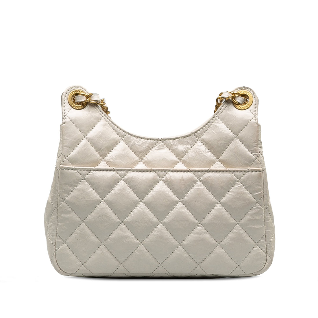CHANEL Small CC Crumpled CalBNkin Wavy Hobo Crossbody Bag