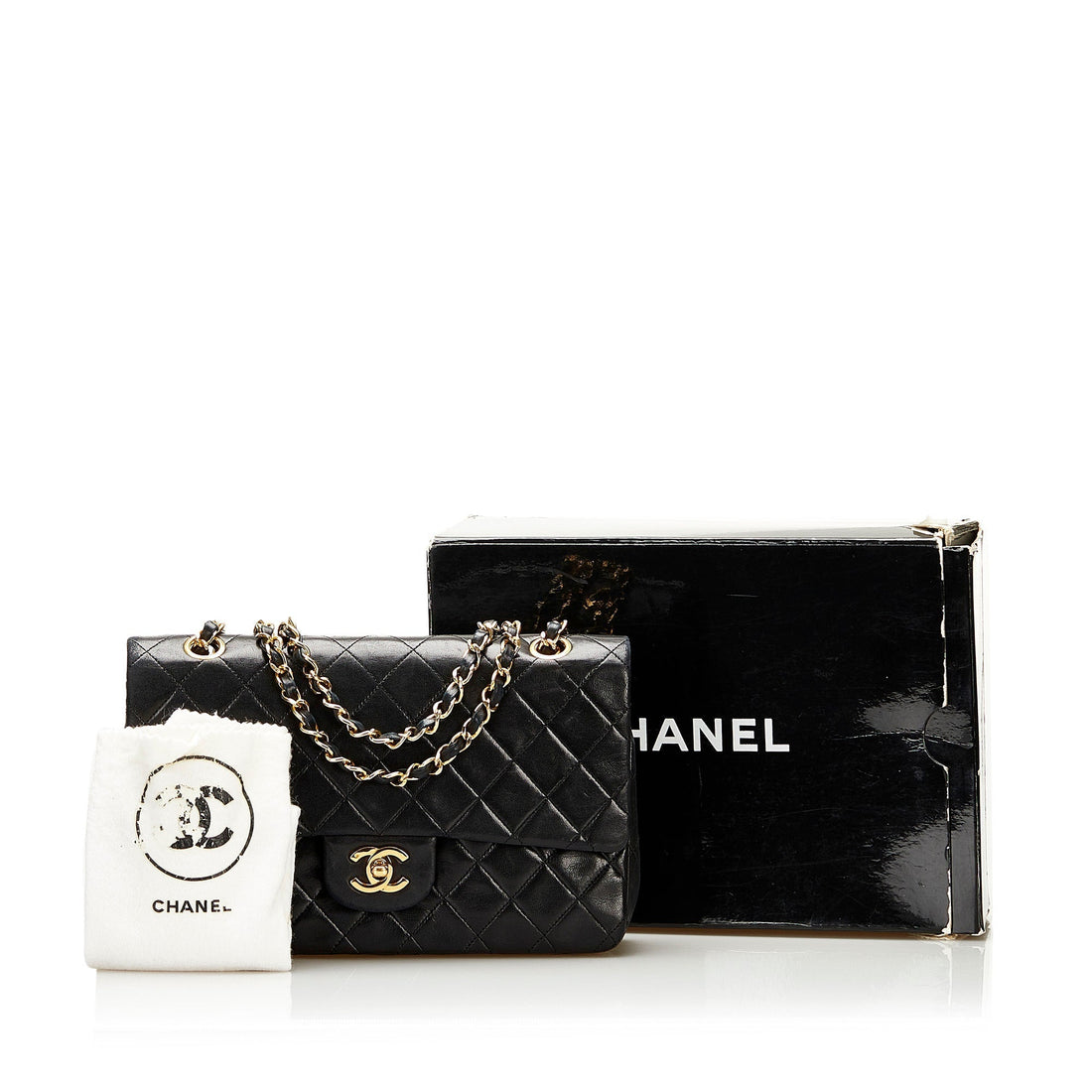 Chanel Medium Classic Lambskin Double Flap Shoulder Bag