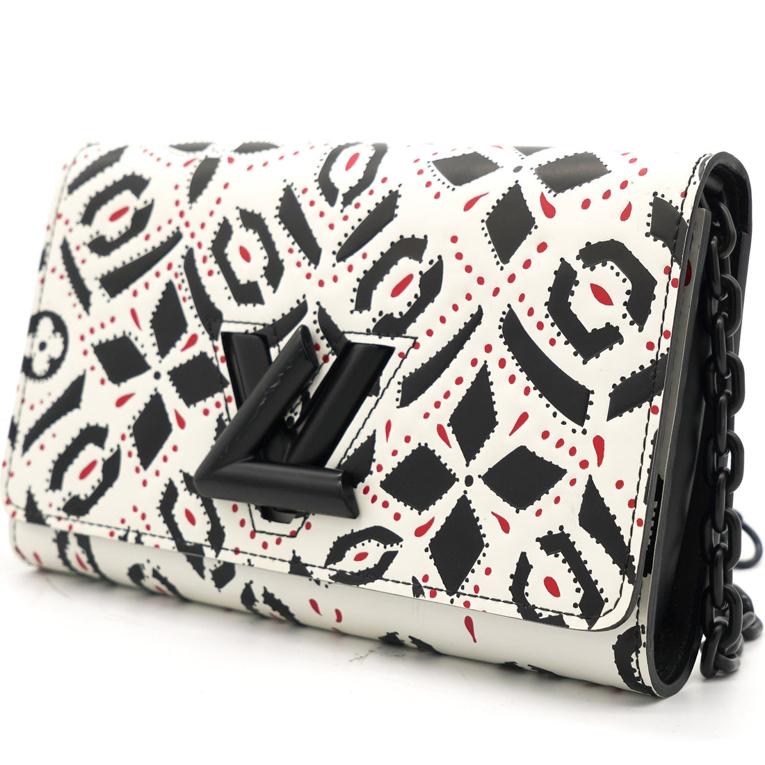 Louis-vuitton Graphic Print Leather Twist Wallet on Chain