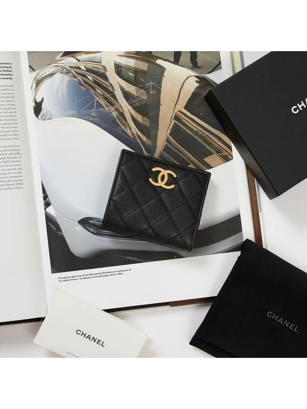 Women s CC Logo Flap Bicycle Wallet Black Chanel