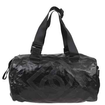Chanel Black Vinyl Sport Line Duffle Gym Bag