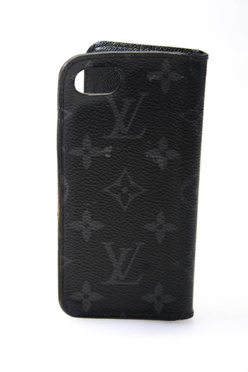 Louis Vuitton Womens Monogram Coated Canvas Phone XS Max Folio Cover Black