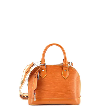 Alma Handbag  Leather with Logo Jacquard Strap BB