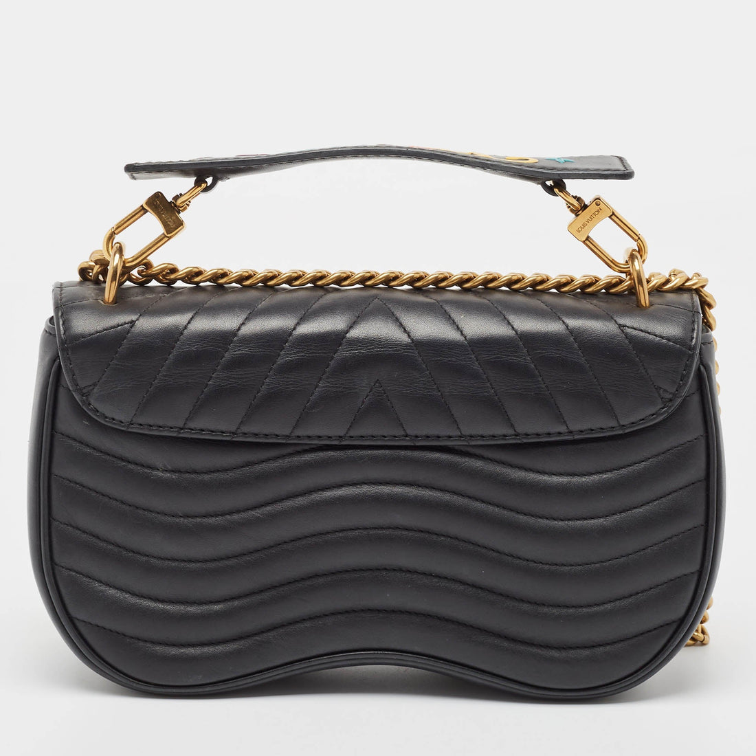 Louis Vuitton Black Quilted Leather New Wave Chain Mm Bag