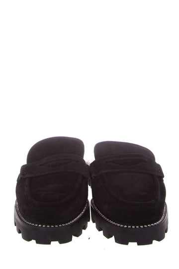 Jimmy Choo Black Suede Ronnie Embellished Mules SZ 39.5