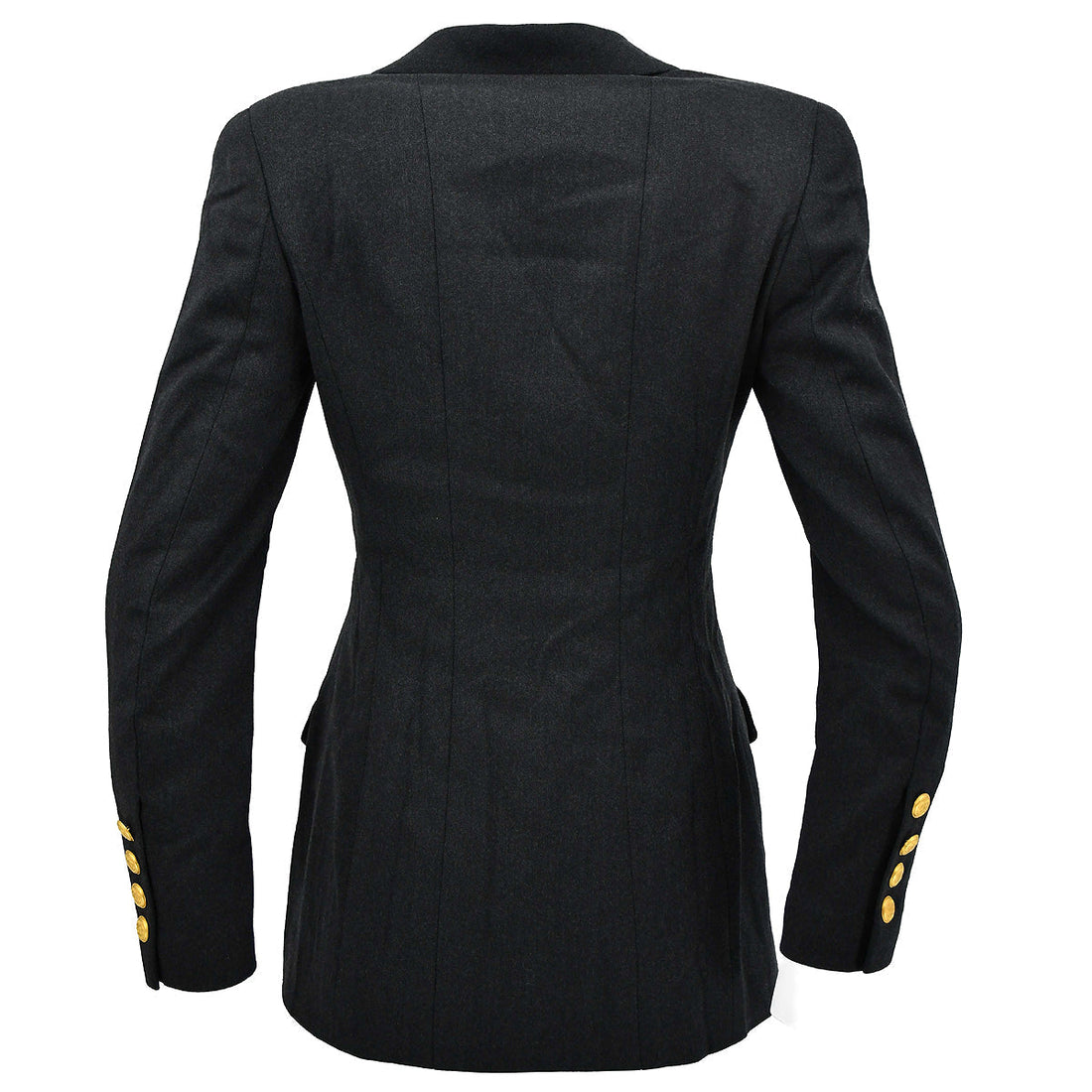 Chanel Double Breasted Jacket Black 96A #38