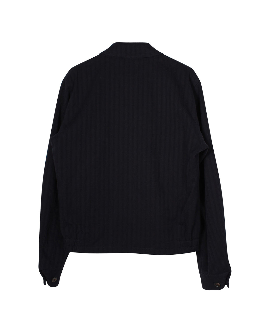 Louis Vuitton Logo Embroidered Front Zip Striped Jacket in Navy Blue Cotton