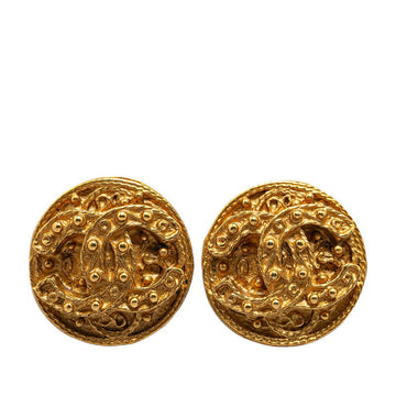 Chanel  Coco Mark Earrings Gold Plated
