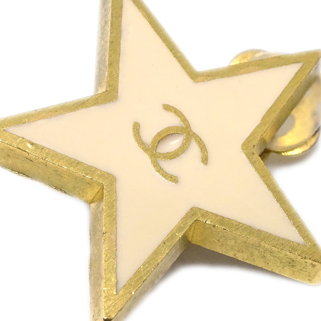 Chanel Star Earrings Clip-On White 01P
