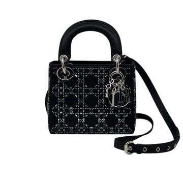 Lady Dior Mini Satin Crystal Cannage Black SHW