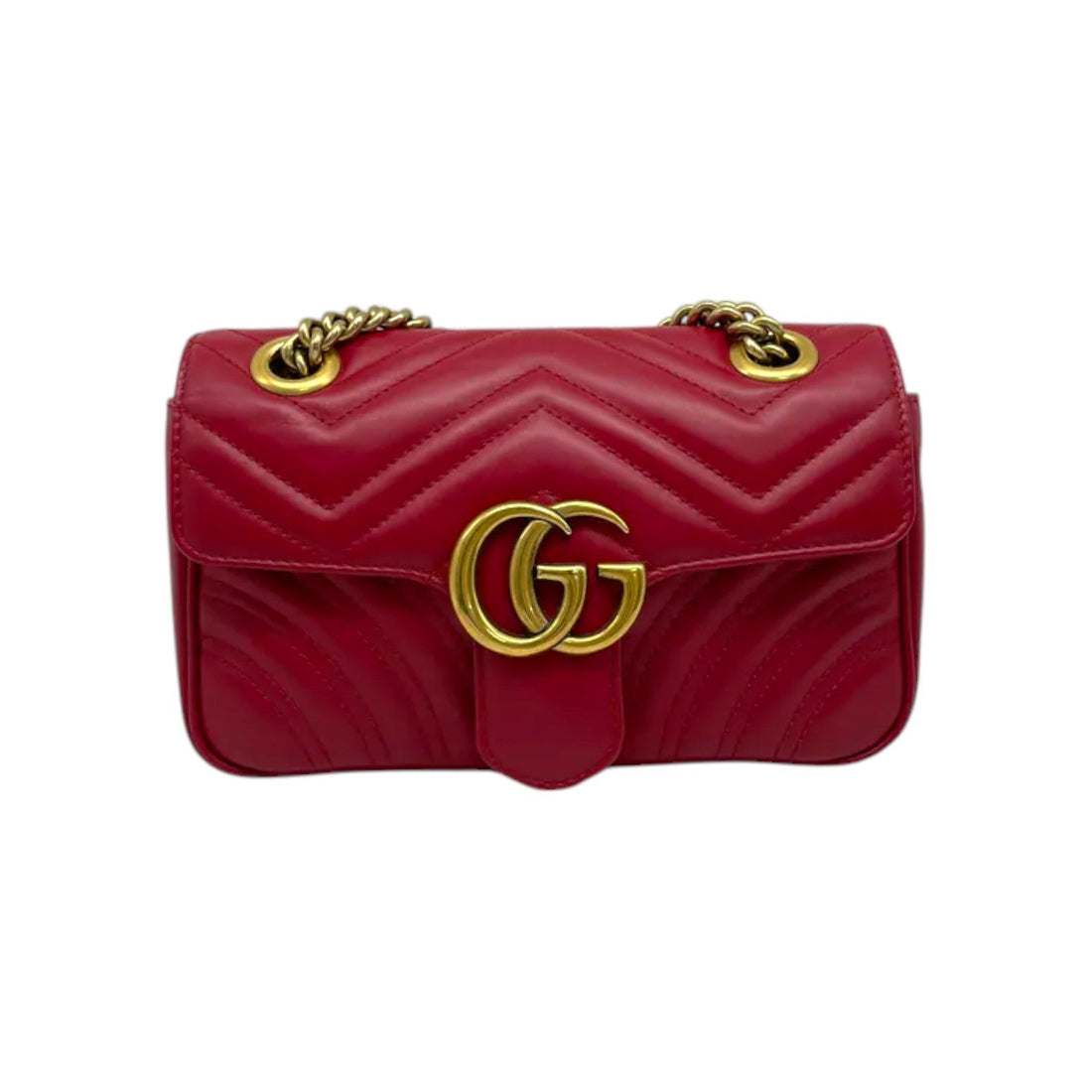 Gucci GG Marmont Mini CalBNkin Matelasse Red GHW