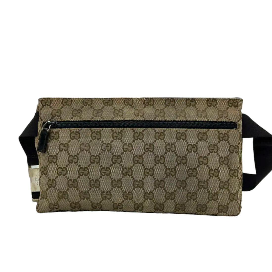 Gucci Double Pocket Waist Bag GG Supreme Monogram Canvas Beige SHW