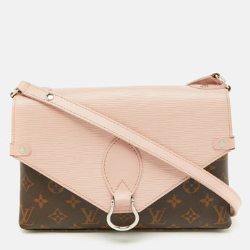 Louis Vuitton Rose Ballerine  Leather And Monogram Canvas Saint Michel Bag