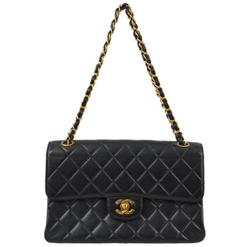 Chanel Black Lambskin Double Sided Classic Flap Shoulder Bag
