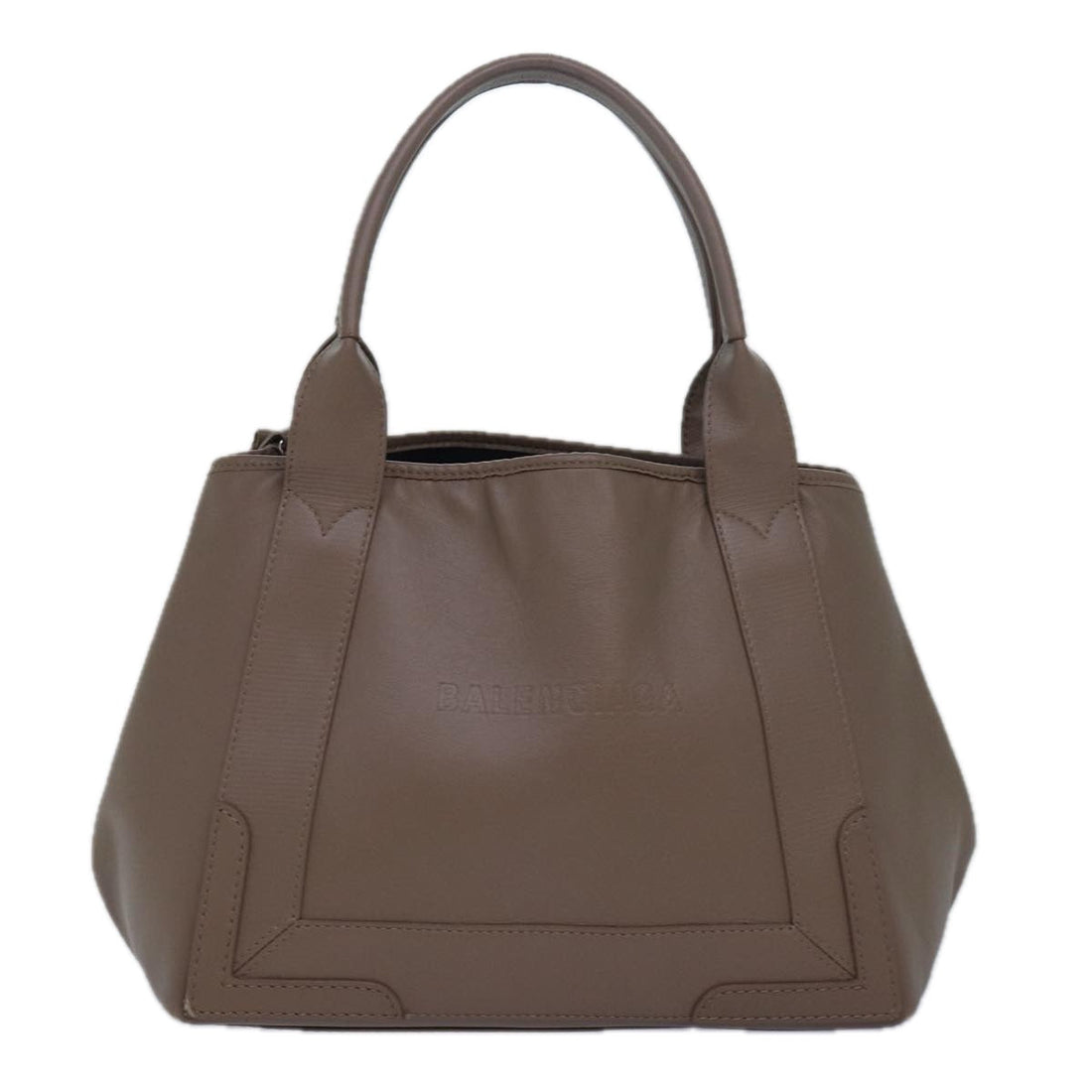 Balenciaga Navy Cabas Hand Bag Leather Gray 339933 Auth 80962