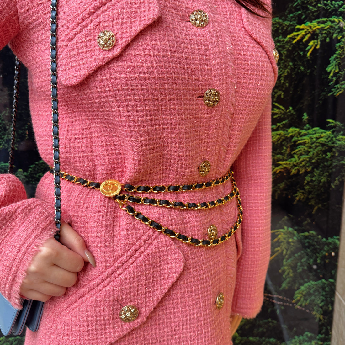 CHANEL  Black Golden Waist Chain