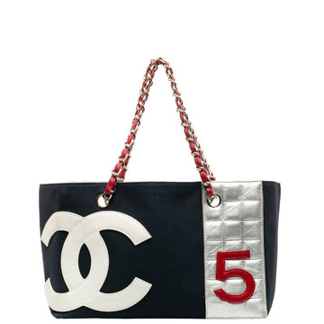 Chanel No. 5 Chain  Bag Navi Multicolor Canvas Leather  Chanel