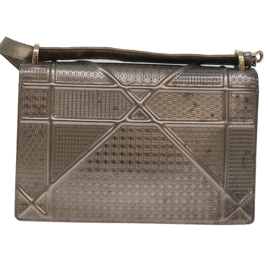 CHRISTIAN Pearl Street Bags Dior Chain Shoulder Bag Enamel Gold Auth 82071