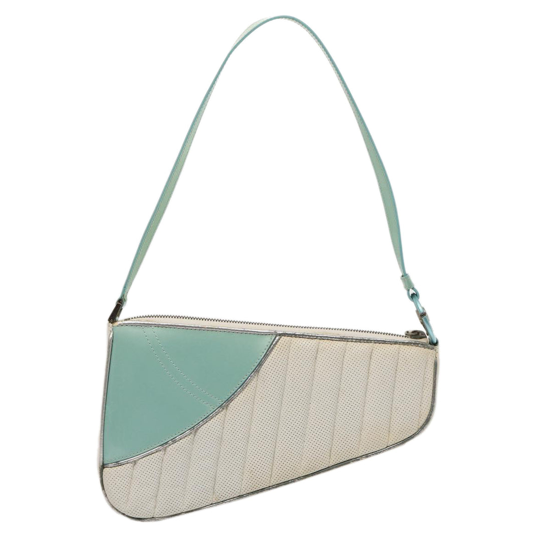CHRISTIAN Pearl Street Bags Dior Cadillac Shoulder Bag Leather White Auth 82247