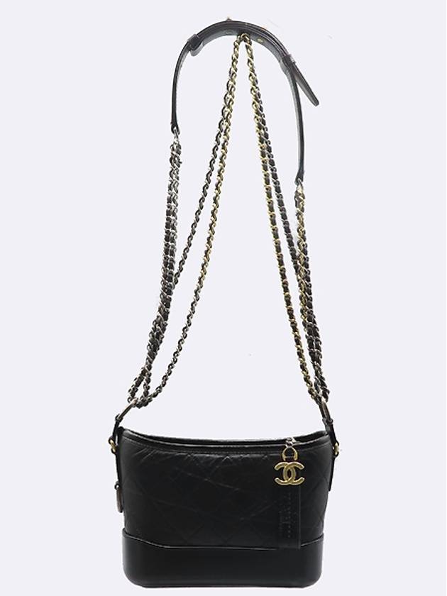 Chanel A91810 Black Color COCO Gold Plated  CalBNkin Gabrielle Hobo Small Chain Shoulder and Crossbody Bag Chanel