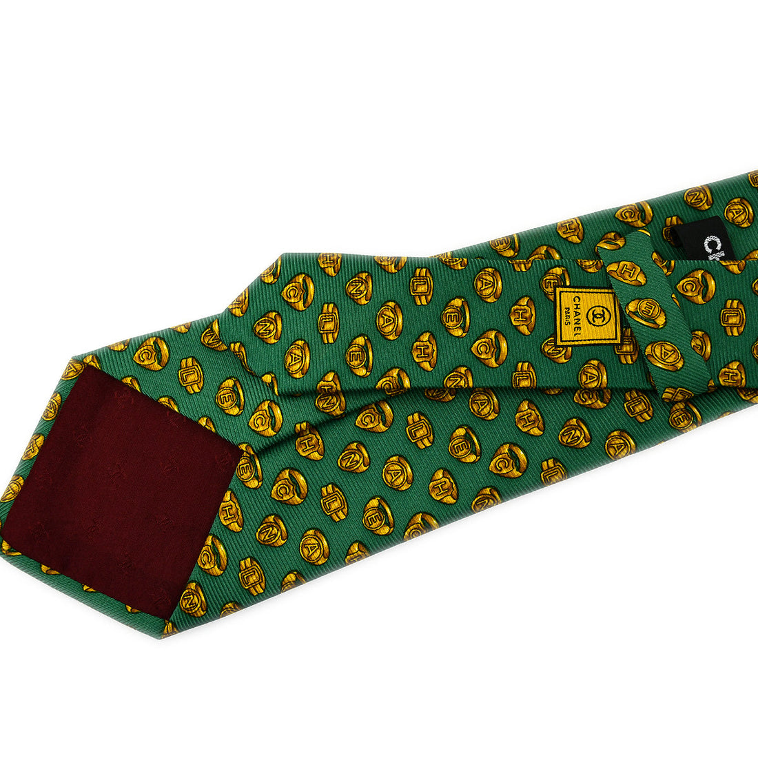 Chanel Neck Tie Green Small New