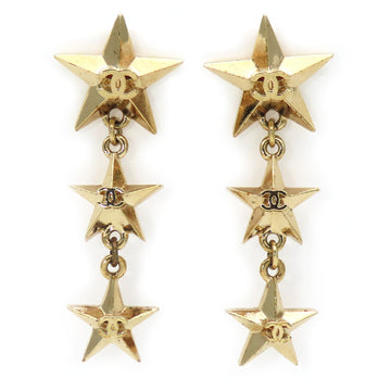 Chanel Triple Star COCO no mark Metal Earrings