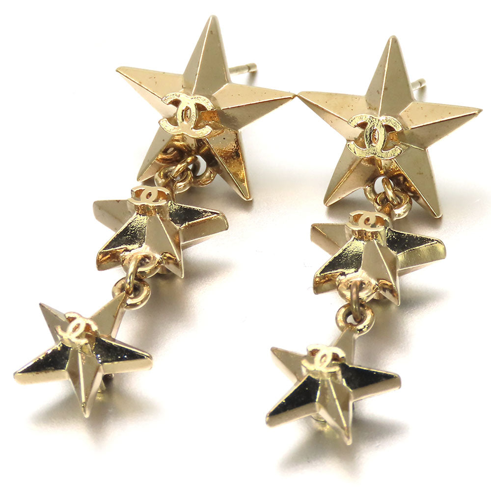 Chanel Triple Star COCO no mark Metal Earrings