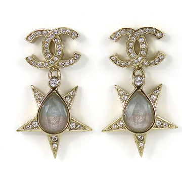 Chanel Metal Rhinestone Coco no mark Earrings