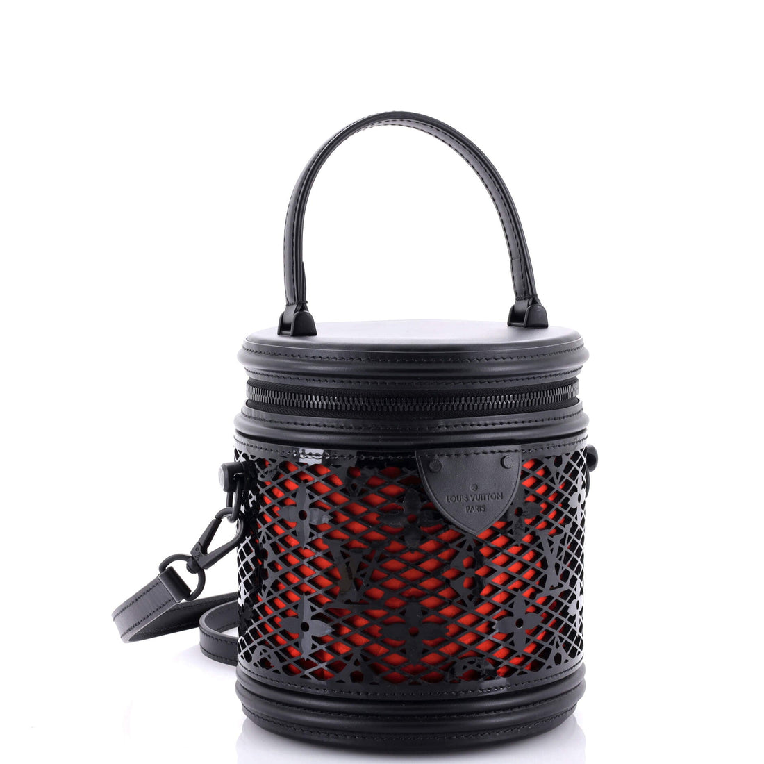Cannes Handbag Monogram Lace Leather