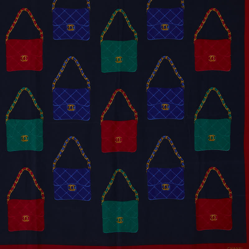 Chanel Mattress Bag Cocono mark Motif carf Red Multicolor Silk  CHANEL