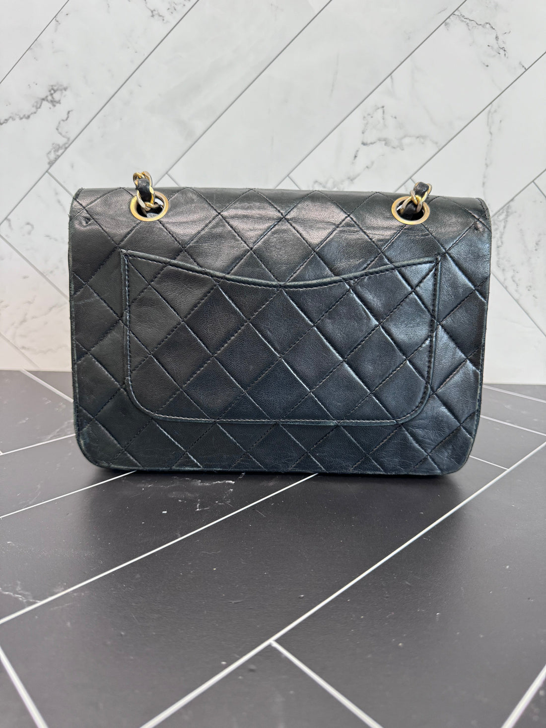Chanel 24k Hardware Black Quilted Lambskin Single Flap