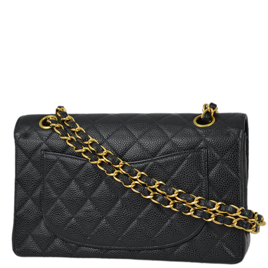 Chanel 2000-2002 Black Caviar Small Classic Double Flap Bag