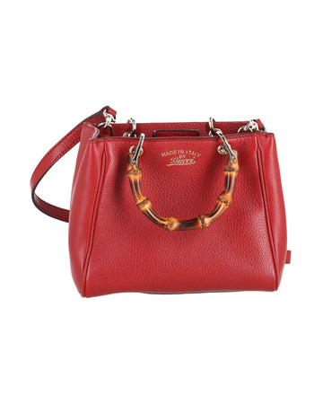 Gucci Mini Bamboo Shopper Tote in Red Calfskin Leather