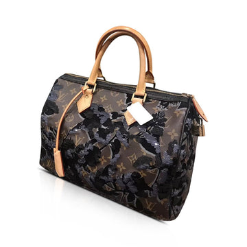 Louis-Vuitton Limited Edition Monogram Fleur De Jais Speedy 30 Bag
