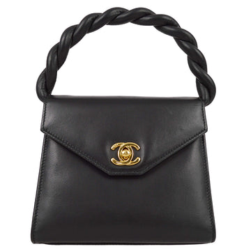 Chanel * Black Lambskin Top Handle Bag