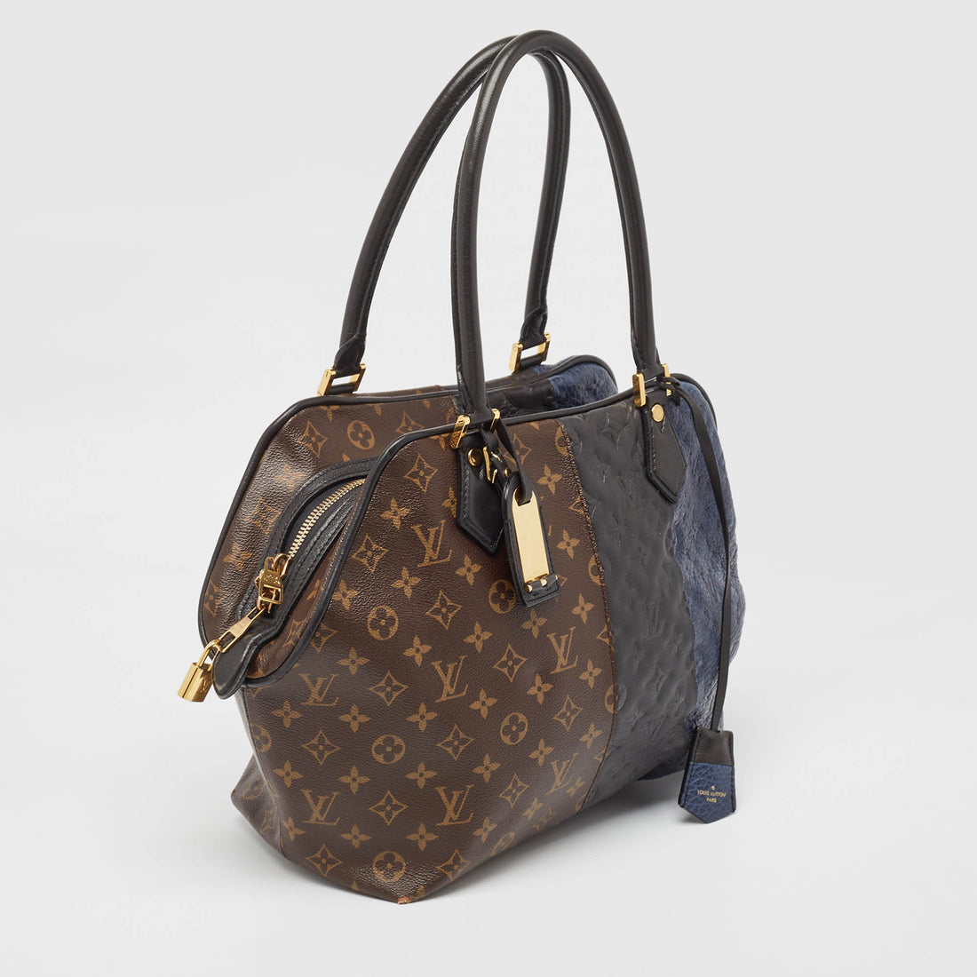 Louis Vuitton Marine Monogram Canvas And Leather Limited Edition Blocks Zipped Bag