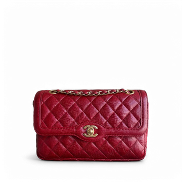 Chanel Two-tone Seasonal Flap - 23CM Togo/epsom/caviar/clemence/callfskin/cowhide/lambskin Red Gold Hardware Series 21