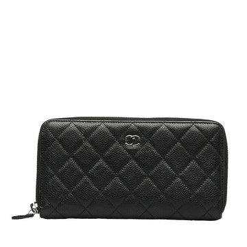 Top Quality Chanel Matrases Coco Round Long Wallet Black Caviar S  Chanel