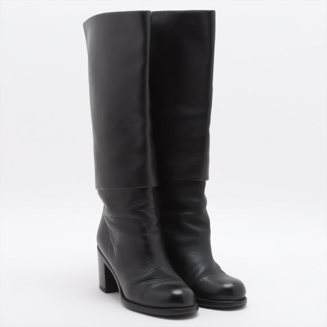 Chanel Coco Leather Long Boots 36  Black G27808 Lift