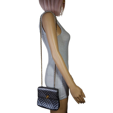 Chanel  Chevron Quilted Square Flap Bag