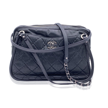 Chanel Black Quilted Leather Relax Cc Tote Camera Shoulder Bag