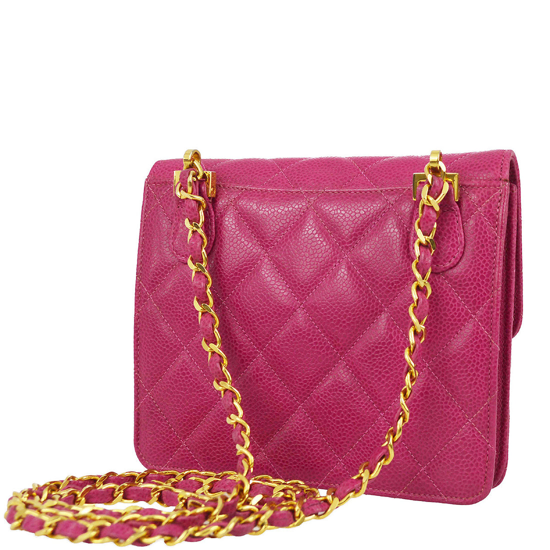Chanel * 1991-1994 Pink Caviar Mini Straight Flap Bag
