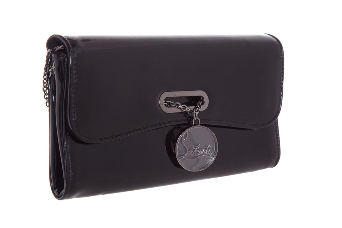 Christian Louboutin Black  Logo Medallion Clutch