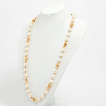Chanel Coco 95A Necklace GP   Pearl Gold
