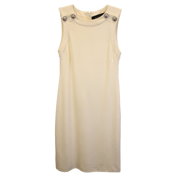 Gucci Button Detail Shift Dress in Cream Cotton